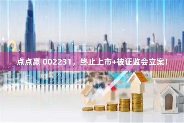点点赢 002231，终止上市+被证监会立案！